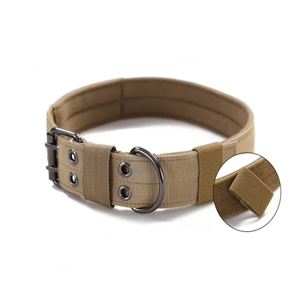 Heavy Duty Nylon Dog Collar Tactical Military Style with Metal Buckle