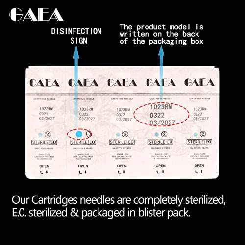 GAEA Tattoo Cartridge Needles 30pcs Tattoo Needles with Membrane Safety Cartridges #12 Bugpin Magnum 5M1 Disposable Tattoo Needles for Tattoo Pen Tattoo Machine Tattoo Supplies (1205M1)