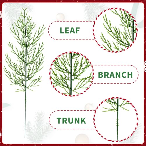 60 Pieces Artificial Pine Branches for Christmas Decoration