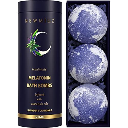 Sleep Well Bubble Bath Bombs Melatonin Infused Lavender Chamomile Essential Oils Luxurious Bath for Dry Skin Perfect Self Care Gifts for Women and Men