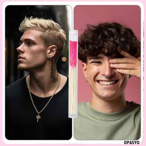 Ear Hole Cleaner 300PCS Ear Piercing Cleaner Floss,5 Colors Earring Hole Cleaner for Girls Women Men,Disposable Piercing Cleaner Floss Ear Piercing Care Cleaning Tool (A-5colors)