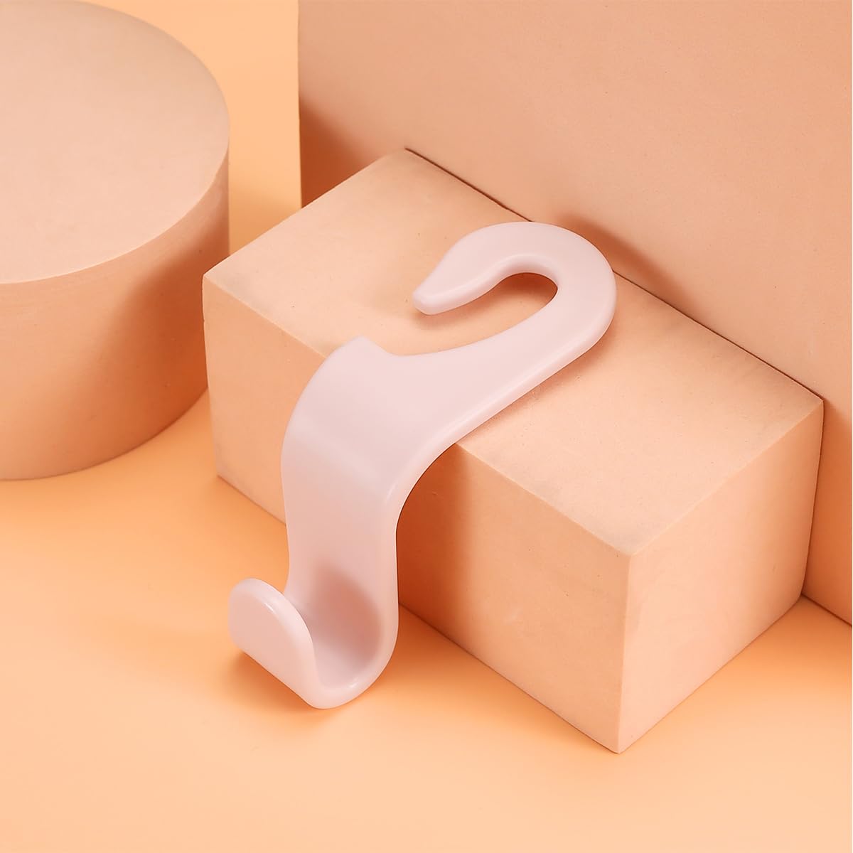 4PCS Car Back Seat Headrest Hooks, Rear Car Seat Storage Headrest Hanger Holder Hooks Organizer, Universal Auto Interior Accessories for Bag Purse Handbag Cloth Coats Grocery (Light Pink)