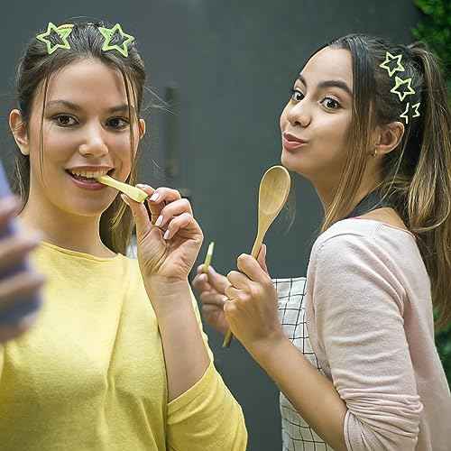 Star Hair Clips, Light Green, Small, Set of 10, Hair Accessories for Women and Girls, Y2K Fashion and Party, Non-slip Hollow Glitter Barrettes