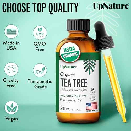 UpNature Organic Tea Tree Oil - 100% Pure Tea Tree Oil for Skin, Hair, Toenail, 2oz