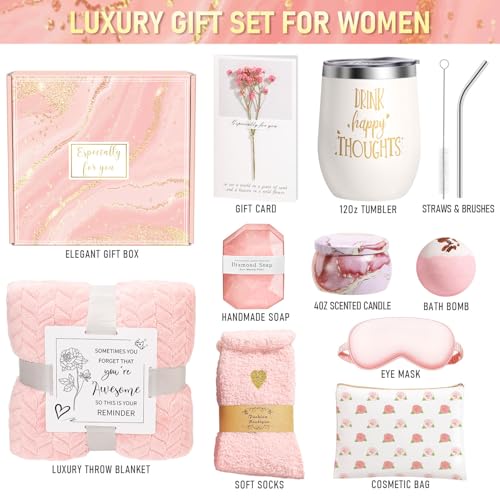 Happy Birthday Gifts for Women Self Care Gift, Relaxing Care Package Spa Gift Basket, Valentines Day, Mothers Day, Christmas, Birthday Gifts for Women Mom Her Friend Sister Wife