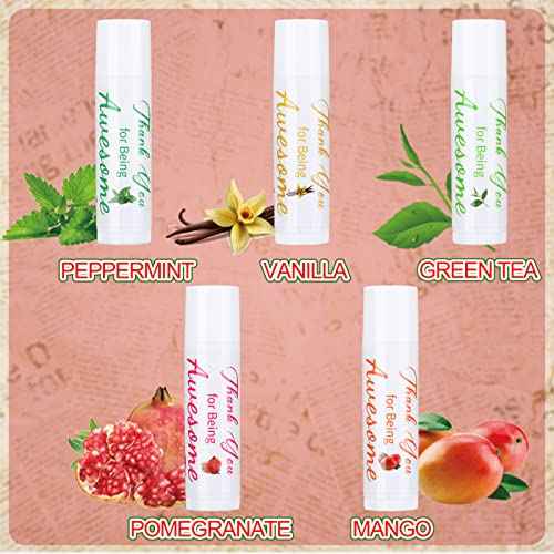 35 Pack Lip Balm Gifts Thank You for Being Awesome Moisturizer Assorted Flavors Bulk Gift Beeswax Natural Ingredients Fall Thanksgiving Christmas Appreciation Party Favors for Coworkers Women Friend