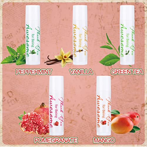 35 Pack Lip Balm Gifts Thank You for Being Awesome Moisturizer Assorted Flavors Bulk Gift Beeswax Natural Ingredients Fall Thanksgiving Christmas Appreciation Party Favors for Coworkers Women Friend