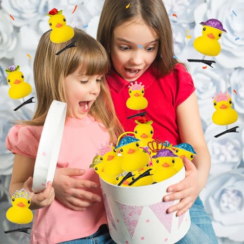 12 Pcs Sprouts Rave, Yellow Duck Hair Clips for Women, Cute Hairpin Festival Rave Accessories for School Home Party Props