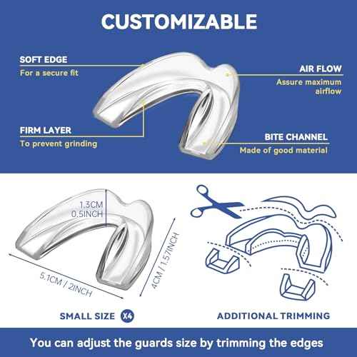 4 Pack Kids Mouth Guards for Teeth Grinding, Small Size, Comfortable Night Guard for Kids, Professional Mouth Guards, Effective for Clenching Teeth