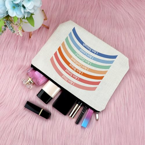 Inspirational Gifts for Women Makeup Bag Friendship Gifts for Women Friends Graduation Birthday Presents for Daughter Niece Christmas Appreciation Presents for Coworker Teacher Mom Zipper Cosmetic Bag