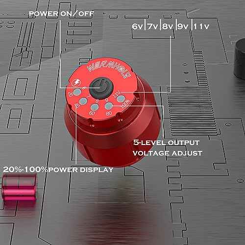 Wormhole Wireless Tattoo Power Supply for Tattoo Machine Wireless Tattoo Pen Battery 1050mAh Power Supply RCA Connector Rechargeable WA01-B