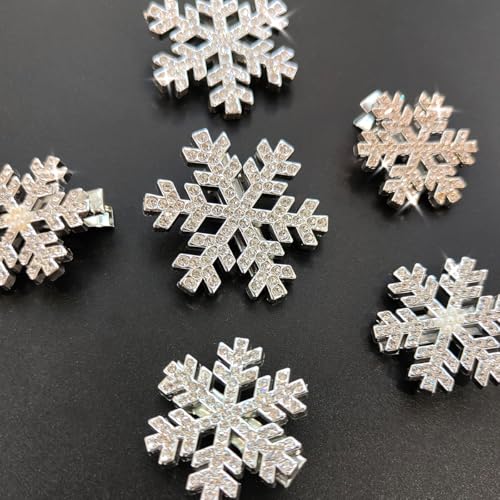6Pcs Snowflake Hair Clip Sparkly Rhinestone Hair Barrettes for Women 3 Styles Snowflake Hairpins Christmas Hair Accessories Party Gifts