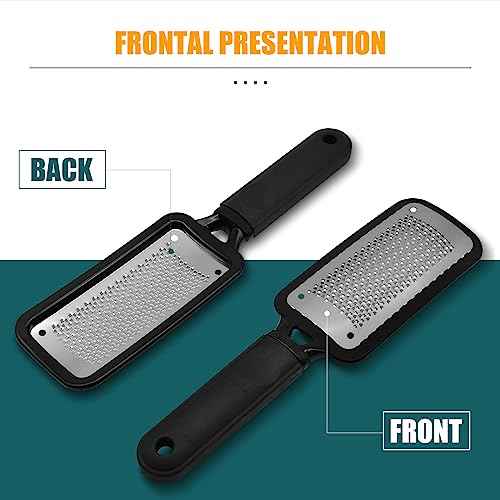 Foot Rasp Foot File, 2 Pcs Stainless Steel Pedicure Callus Remover for Feet, Professional Foot Care Tools for Pedicure to Removes Hard Skin Corns for Dry and Wet Feet