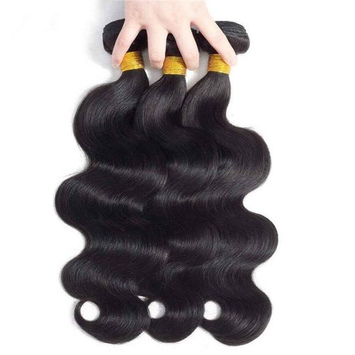 Body Wave Bundles Human Hair 14 16 18 Inch, 12A Brazilian Virgin Body Wave Human Hair Bundles, 100% Unprocessed Natural Color Weave Full and Thick Hair Extensions