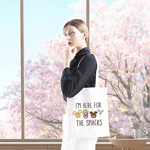 GJTIM Snacks Lover Gift Family Vacation Gift Snacks Travel Bag I¡¯m Here For The Snacks Makeup Bag (For The Snacks Tote)