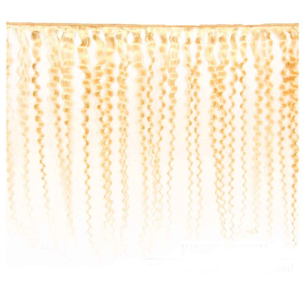 30 32 34 Inch 613 Bundles Human Hair Blonde Kinky Curly Bundles 8A Brazilian Virgin Remy Mixed Length 613 Blonde Bundle Hair Weave