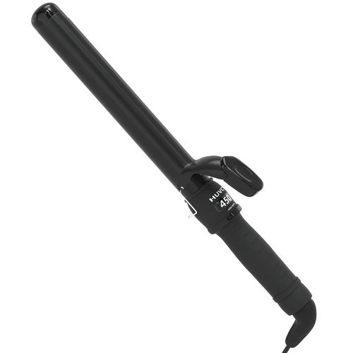 Huvcy 1-1/4 Inch Curling Iron - Ceramic Curling Iron, Fast Heat Function LCD Display 180°F-450°F Adjustable, Long Lasting Beach Waves, Dual Voltage Curler, Heat Resistant, Black