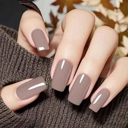 COSMOO Light Coffee Nail Polish, Elegant Quick Dry Nail Lacquer for Nail Art Varnish,0.41 fl oz Fast Drying Polish, Brown