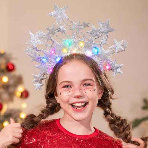 GORTIN Light up Stars Headband LED Headpiece Glowing Halloween Costume Headwear Rave Hair Accessories for Women