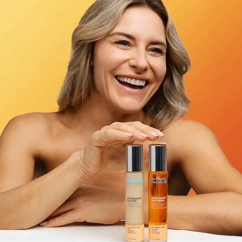 The Organic Pharmacy Antioxidant Face Firming Serum for All Skin Types, Antioxidants Reducing Puffiness, Fine Lines and Wrinkles, Brightens Acne Scars, 1.18 Ounce