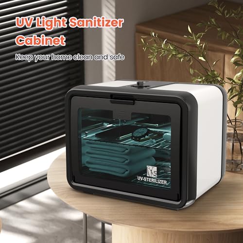 SalonDepot UV Sanitizer Cabinet Professional Disinfection Box 8L Capacity for Salon Tools, Manicure Set, Smartphones and Home Use (Black)