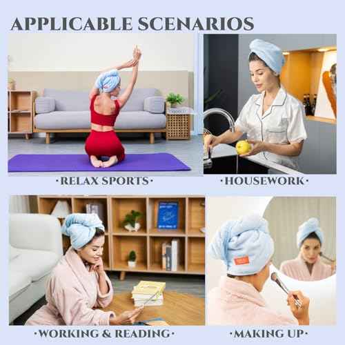 YoulerTex Microfiber Hair Towel Hair Wrap: 2 Pack 10X26 Hair Dryer Towels for Women Absorbent Turban Twist Hair Drying Shower Cap Curly Hair Products for Hair Care Hair Accessories (02 2-Pcs Gray)