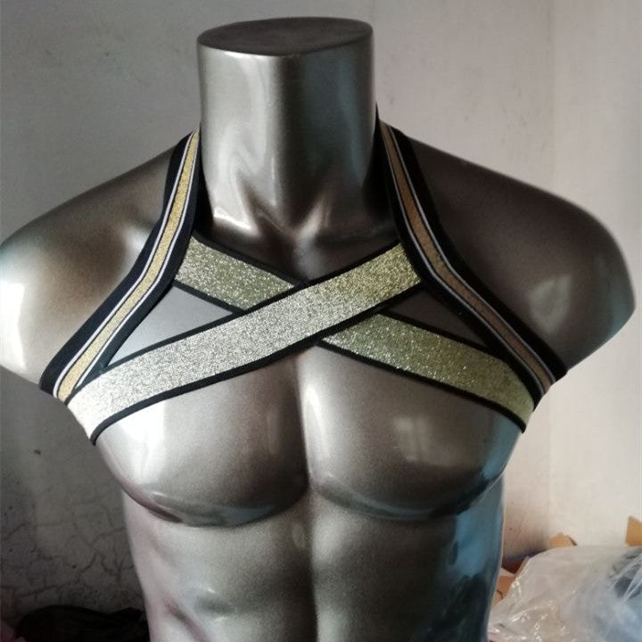 Men's Minimalist Tight-Fitting Hollow Corset - One Size Yellow