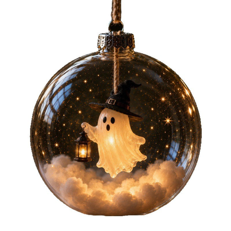 Holiday Christmas Tree Ornament Plastic Transparent Ball Set with Light - Multiple Colors