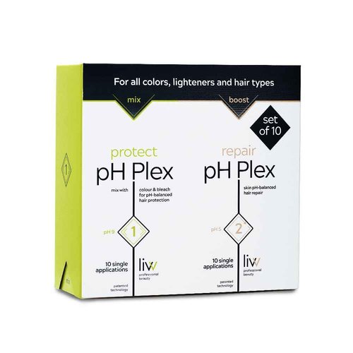 LIW pH Plex Steps 1&2 Protect & Repair Hair Care Treatment - Use with Home Hair Color & Bleach Products - Salon Quality Professional Results at Home - Value Pack (10 Sachets of Steps 1 & 2)