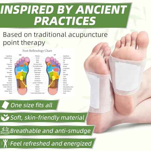 Foot Pads(20 PCS),Deep Cleansing Foot Patches with Bamboo Vinegar and Ginger Powder, Relieve Stress, Improve Sleep and Relaxation