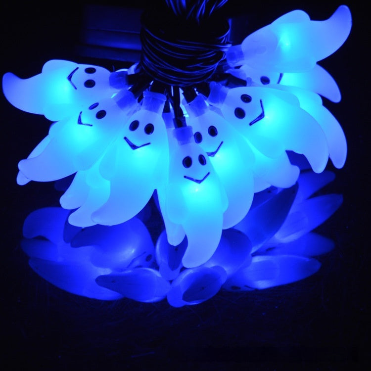 Solar-Powered Ghost String Lights for Halloween & Holiday Decor - 30 LEDs