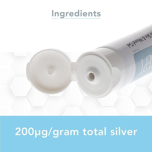 Silver-Sept 3 oz (Pack of 2) Silver Skin and Wound Gel | Silversept Tube for Foot and Leg Treatment, Silver Cream for Scar Care and GeoMetal™ Gauze Pad