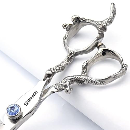 Professional Japanese Hair Scissors - 440C Stainless Steel/Rose Razor Edge (6-Inch, 3-Piece Set) with Gift Scissor Bag