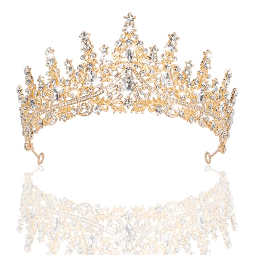 YUNAI Crown Tiaras for Women, Crystal Birthday Crown for Wedding Party Prom