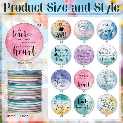 36 Pcs Teacher Appreciation Mirrors Gifts Mini Compact Mirror Bulk Christmas Party Favor Inspirational Thank You Pocket Portable Small Mirror Christmas Operation for Teacher Women