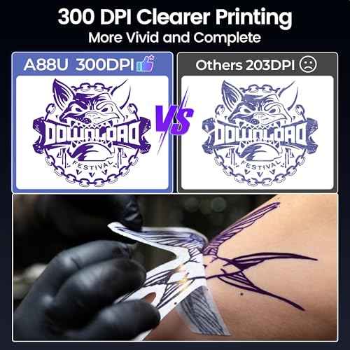 TATTMUSE 2025 New Launch Tattoo Stencil Printer, Tattoo Transfer Printer Machine Bluetooth Wireless Thermal for Tattooing Beginners with 5pcs Tattoo Transfer Papers, Compatible with Phone Pad and PC