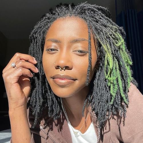 Loc Extension Human Hair 6 Inch 70 Strands Human Hair Loc Extensions Permanent Dreadlock Extensions for Women Men (Width 0.4cm #1B)