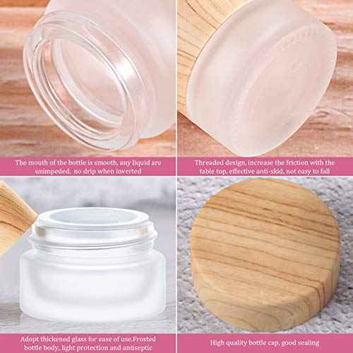 Geiserailie 10 Pieces Glass Cosmetic Containers Empty Sample Jars with Leak Proof Lids Makeup Sample Containers for Lotion Cream Cosmetic (5 Gram)