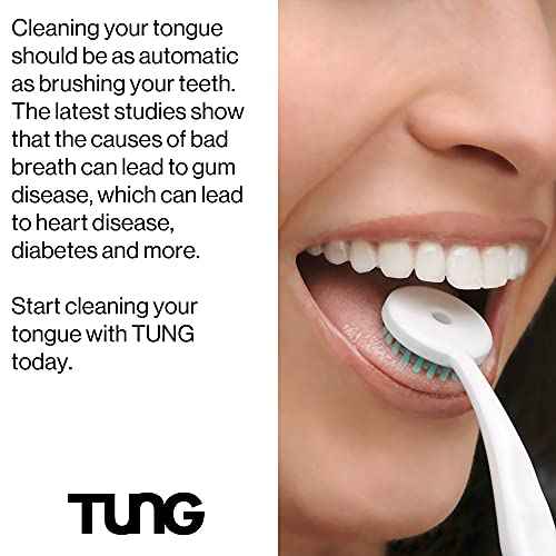 Tung Brush Tongue Cleaner, Plastic Tung Scraper, Tongue Cleaning to Fight Bad Breath, Halitosis Defense, USA Made, 2-Pack w/Cap