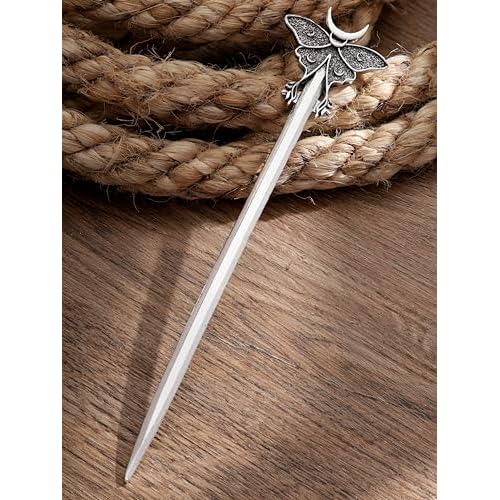 HAQUIL Luna Moth Crescent Moon Hair Clip for Women and Men - Fashion Punk Gothic Hairpin with Moonphase Moth Design, Nickel-free Metal Alloy, Unique Gifts for Jewelry Lovers