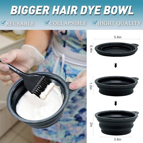 12 Pcs Hair Bleach Kit Professional Hair Coloring Products with Hair Dye Brush, Hair Color Bowl, Earmuffs, Hair Clips for Salon Hair Dye, Hair Color at Home, Hair Highlighting