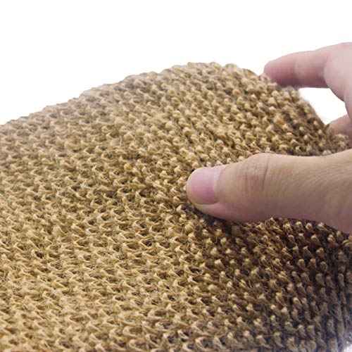 (2 Pack) Natural Exfoliating Hemp Bath Mitt Shower Gloves Loofah Washcloth Sponge Machine Washable Body Scrubber (ROUGHER Hemp)