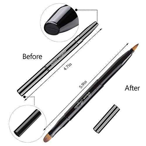 Retractable Lip Brush Concealer Makeup Dual End Travel Size Lipstick Brush With Cap