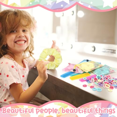 1150 Pcs 50 Set Operation Christmas Box Gifts Bulk Stain Scrunchies Mini Comb Small Hair String and Mesh Zipper Storage Bags Ideal for Operation Christmas Charity Box Volunteers Organizations