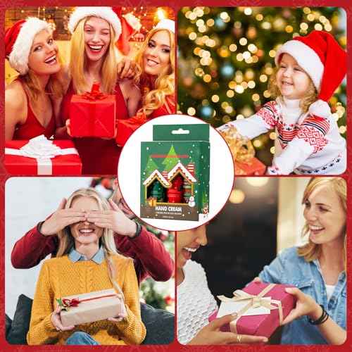 10 Set Christmas Hand Cream Gift Bulk with Gift Boxes 30 Pcs Travel Size Moisturizing Hand Lotions for Christmas Stocking Stuffers Xmas Party Favors Holiday Gifts for Women Mom(Xmas Tree)