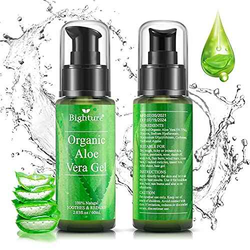Aloe Vera Gel, Aloe Vera Gel Extracted from Freshly Cut Pure Aloe Leaves, Skin Care for Deeply & Rapidly Soothing, Firming, After Shave, Sunburn Relieve, etc (Travel Pack)