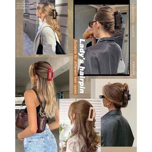 3 PCS Silicone Flexible Hair Claw Clips for Women Soft Bendable Claw Clip Scalp-Safe Soft Cloud Hairclip for Thin and Thick£¨Red + Black + Khaki£©