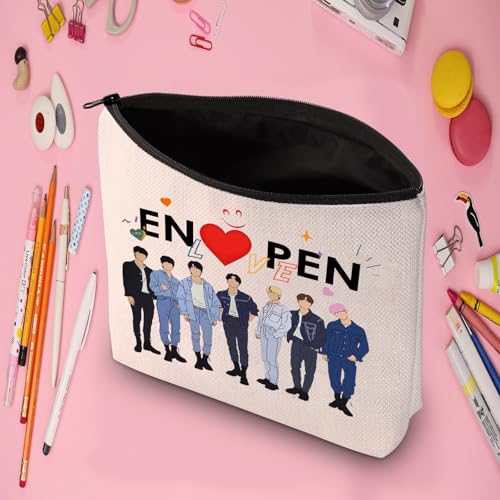 K-POP Music Travel Makeup Bag Kpop Song Lover Reusable Zipper Bag South Korea Star Team Fans Gift (Elove)