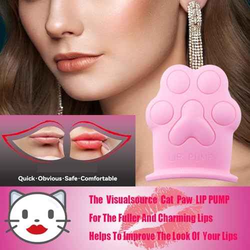 Lip Plumper Device Cute Pink Cat Paw Soft Lip Plumping Quickly Natural Pout Mouth Plumping Tool Beauty Pump Sexy Lip Bigger Mouth Lips Enhancer Lip Plumper Tool