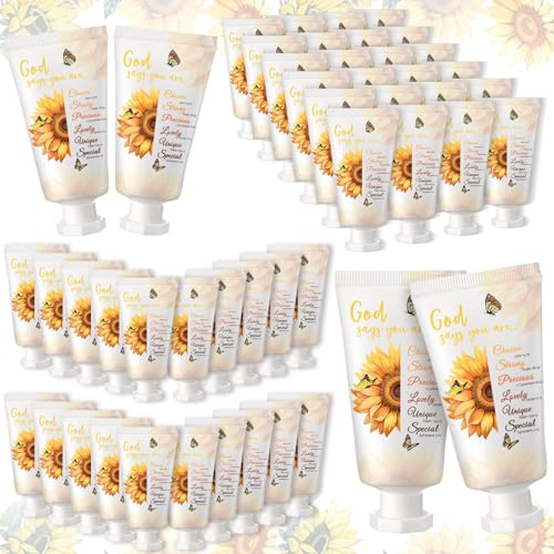50 Pack Christian Hand Lotion Bulk Gifts for Women Christmas Stocking Stuffers Bible Mini Travel Hand Lotion for Women Church Appreciation(Rustic)